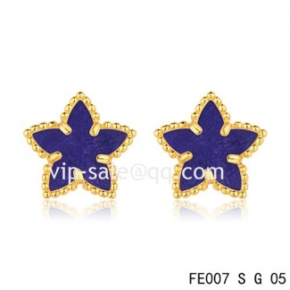 Replica Van Cleef & Arpels Sweet Alhambra Star Earrings Yellow Gold,Lapis Lazuli